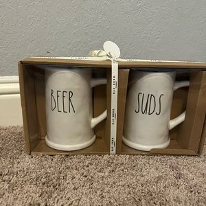 Rae Dunn Beer and Suds Beer Mug Set